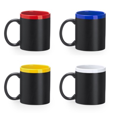 Fantástica taza pizarra con capacidad de 350 ml. Incluye tiza,