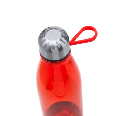 Original bidón de 700 ml en acabado AS transparente. Tapón y base de acero inoxidable. Personalízalo a tu gusto.