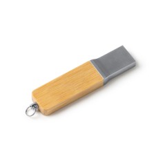 Memoria USB con cuerpo de bambú y capacidad de 16 GB.