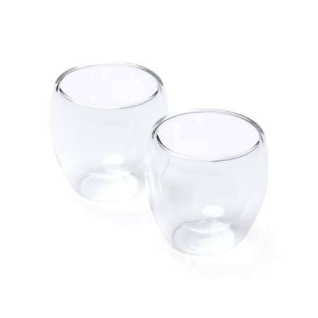 Set de 2 vasos cristal borosilicato para café