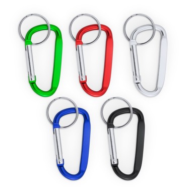 Llavero mosquetón de aluminio para sujetar objetos. No apto para escalada.